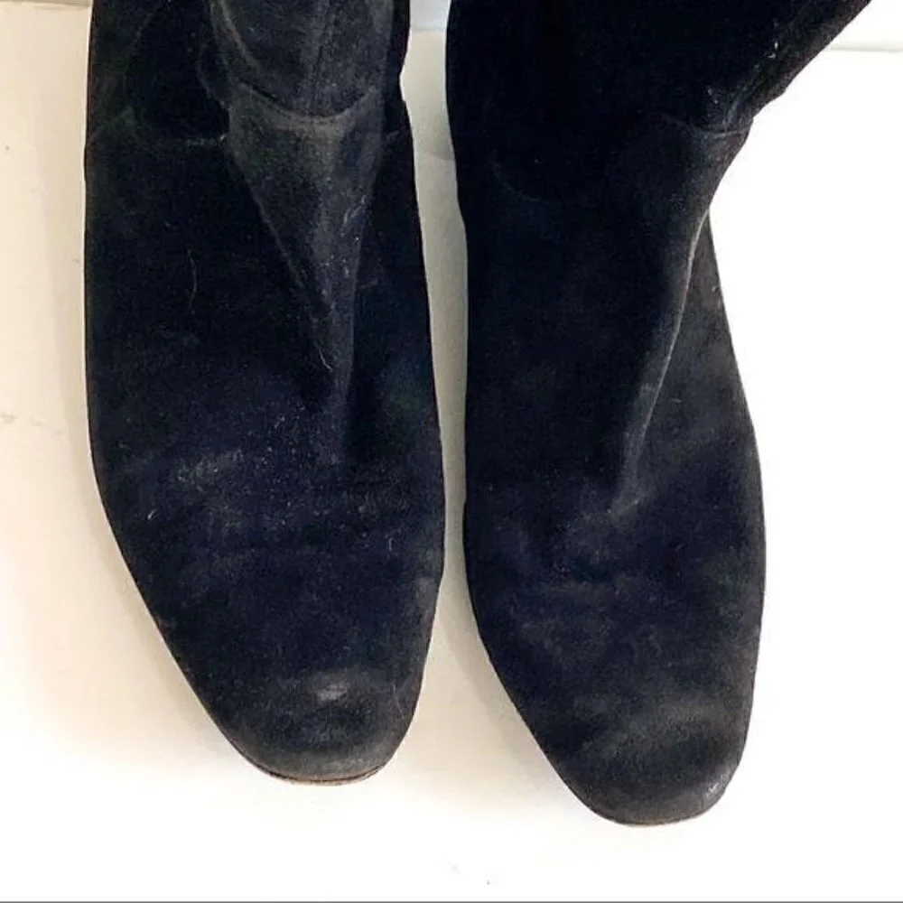 Sergio Rossi Black Stretch Suede Boots, Size EU39 - Picture 5 of 13